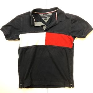 Kid’s Navy Blue Tommy Hilfiger Striped Polo